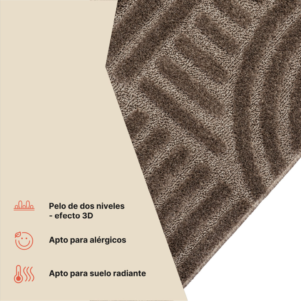 Alfombra Linea 3D Taupe Patchwork
