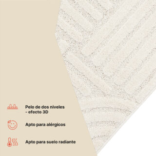 Alfombra Linea 3D Crema Patchwork