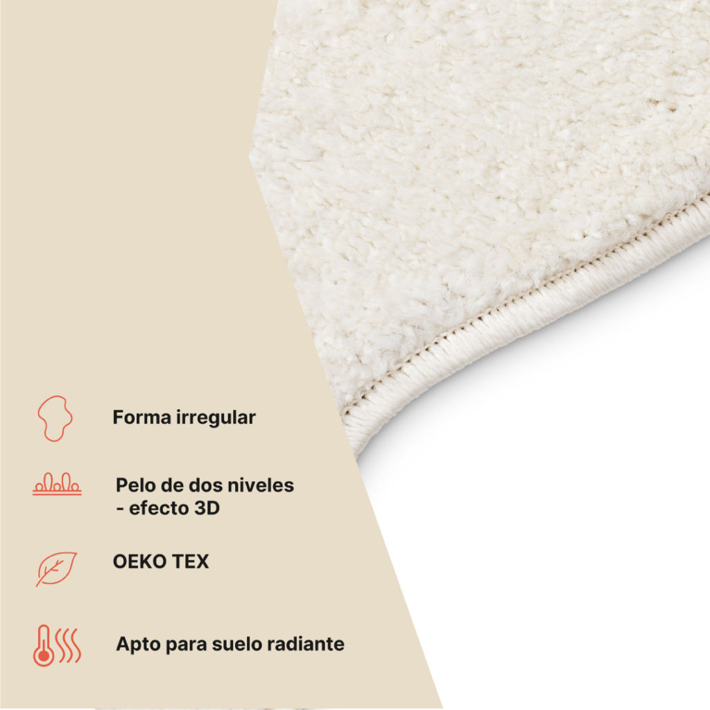 Alfombra Terra Crema Ola Forma Irregular
