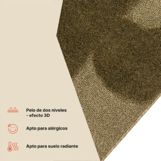 Alfombra Relievo 3D Oliva Abstracto