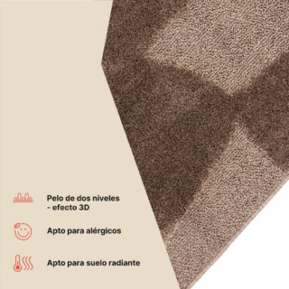 Alfombra Relievo 3D Taupe Abstracto