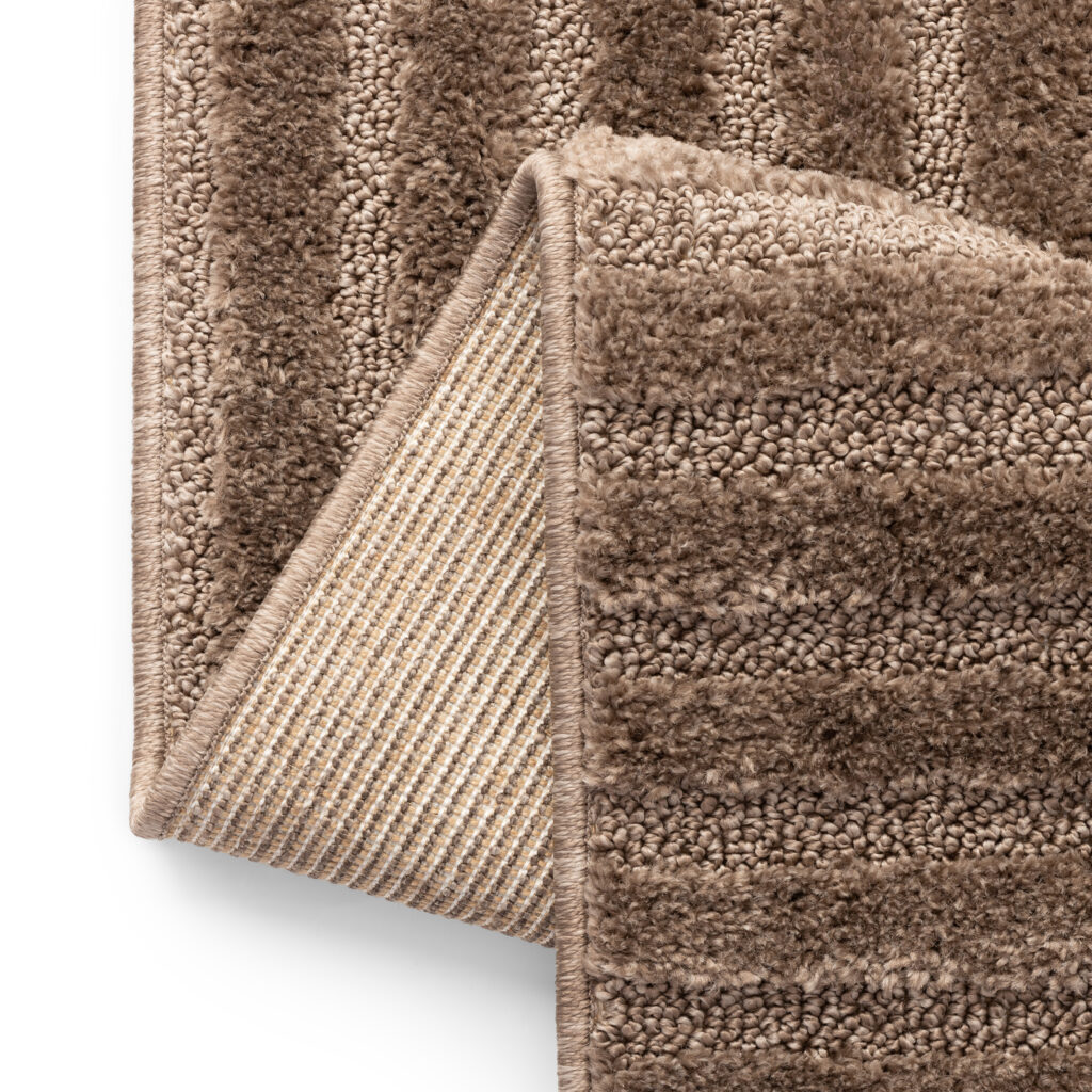 Alfombra Relievo 3D Taupe a Rayas
