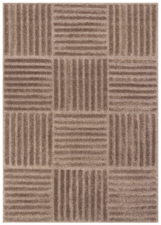 Alfombra Relievo 3D Taupe a Rayas