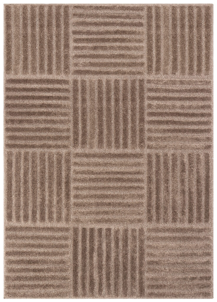 Alfombra Relievo 3D Taupe a Rayas