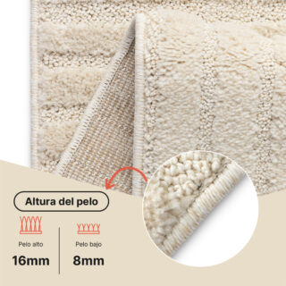 Alfombra Relievo 3D Crema a Rayas