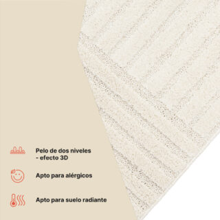 Alfombra Relievo 3D Crema a Rayas