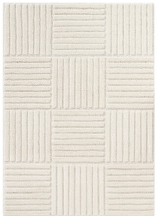 Alfombra Relievo 3D Crema a Rayas