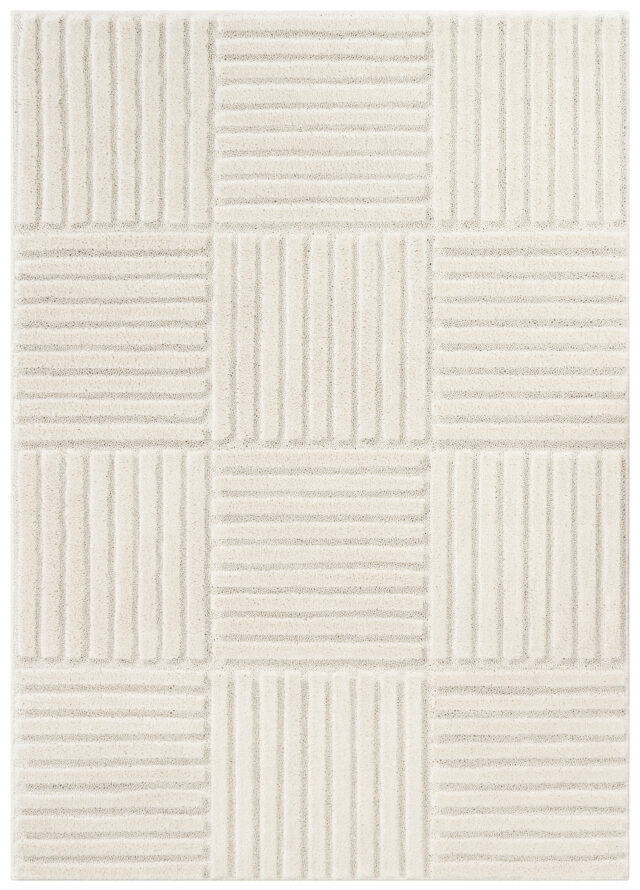 Alfombra Relievo 3D Crema a Rayas