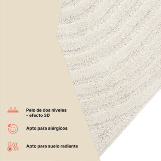 Alfombra Linea 3D Crema Olas