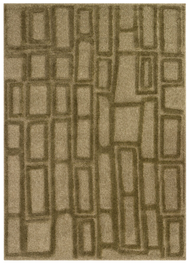 Alfombra Relievo 3D Oliva Geométrico