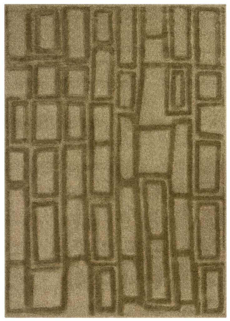 Alfombra Relievo 3D Oliva Geométrico