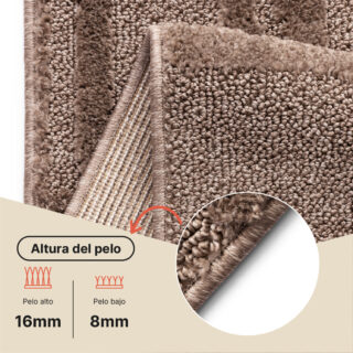Alfombra Relievo 3D Taupe Geométrico