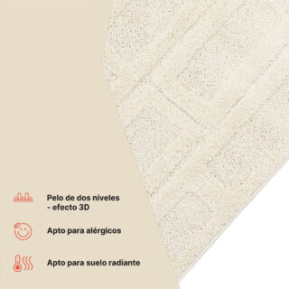 Alfombra Relievo 3D Crema Geométrico