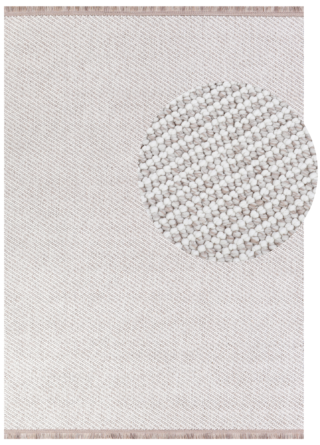 Alfombra Agra Beige Moderna con Flecos