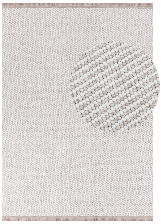Alfombra Agra Beige Moderna con Flecos