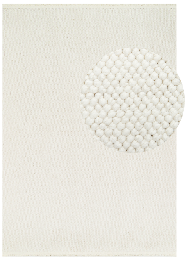 Alfombra Agra Crema Moderno con Flecos