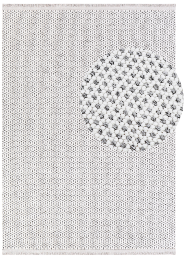 Alfombra Agra Gris Moderna con Flecos