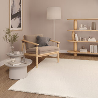 Alfombra Agra Crema Moderno con Flecos