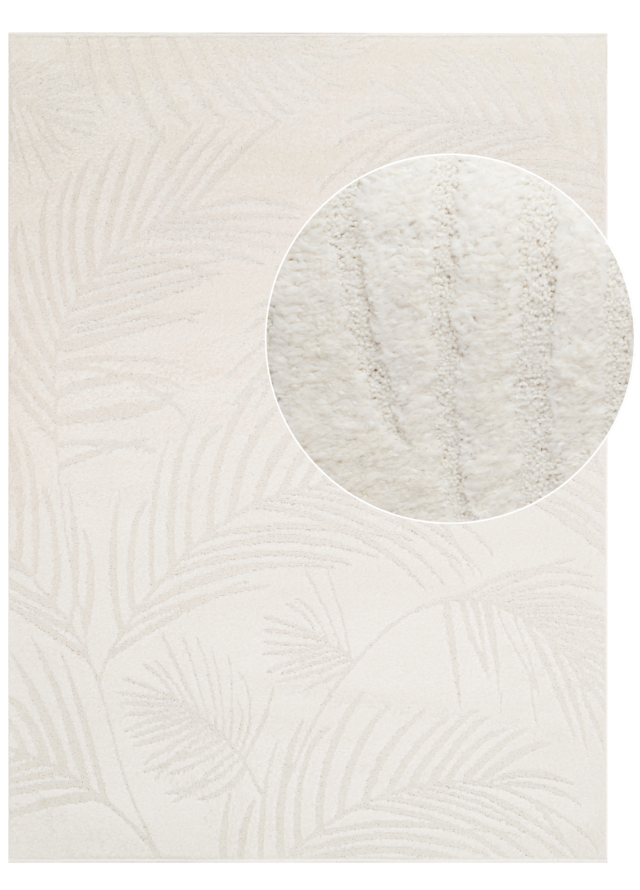 Alfombra Terra Crema Hojas de Palma