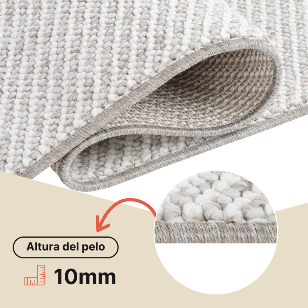 Alfombra Agra Beige Moderna con Flecos