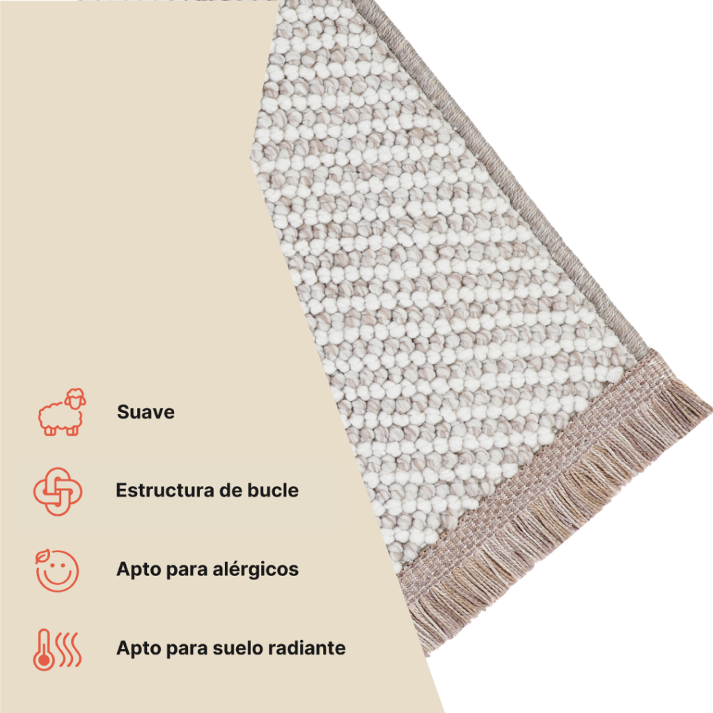 Alfombra Agra Beige Moderna con Flecos