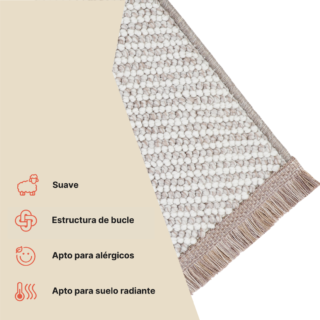 Alfombra Agra Beige Moderna con Flecos
