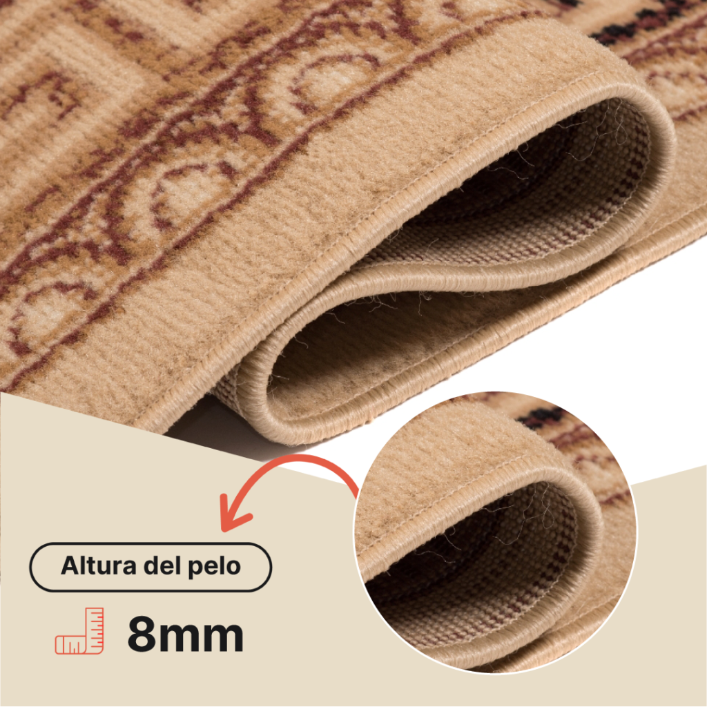 Alfombra Atlas Beige Marrón Clásico Floral