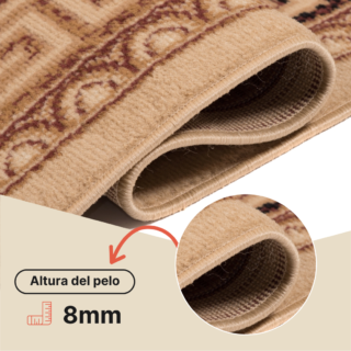 Alfombra Atlas Beige Marrón Clásico Floral