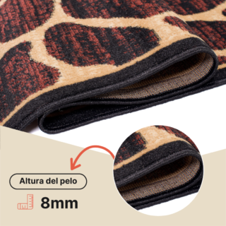 Alfombra Atlas Marrón Beige Estampado Animal Jirafa