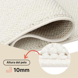 Alfombra Agra Crema Moderno con Flecos