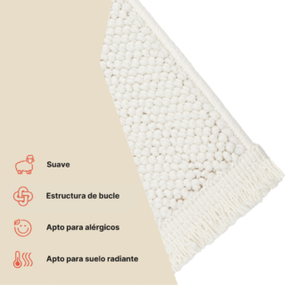 Alfombra Agra Crema Moderno con Flecos