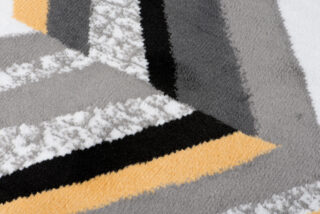 Alfombra de Pasillo Maya Gris Amarillo Geométrico Líneas