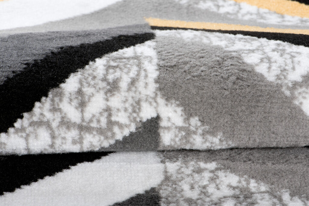 Alfombra de Pasillo Maya Gris Amarillo Geométrico Líneas