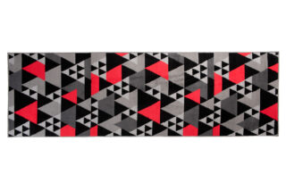 Alfombra de Pasillo Maya Gris Rojo Geométrico Triángulos
