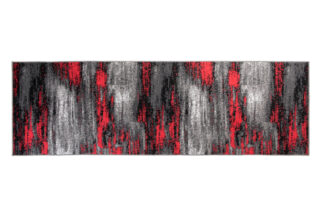 Alfombra de Pasillo Maya Gris Negro Rojo Abstracto