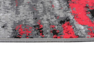 Alfombra de Pasillo Maya Gris Negro Rojo Abstracto