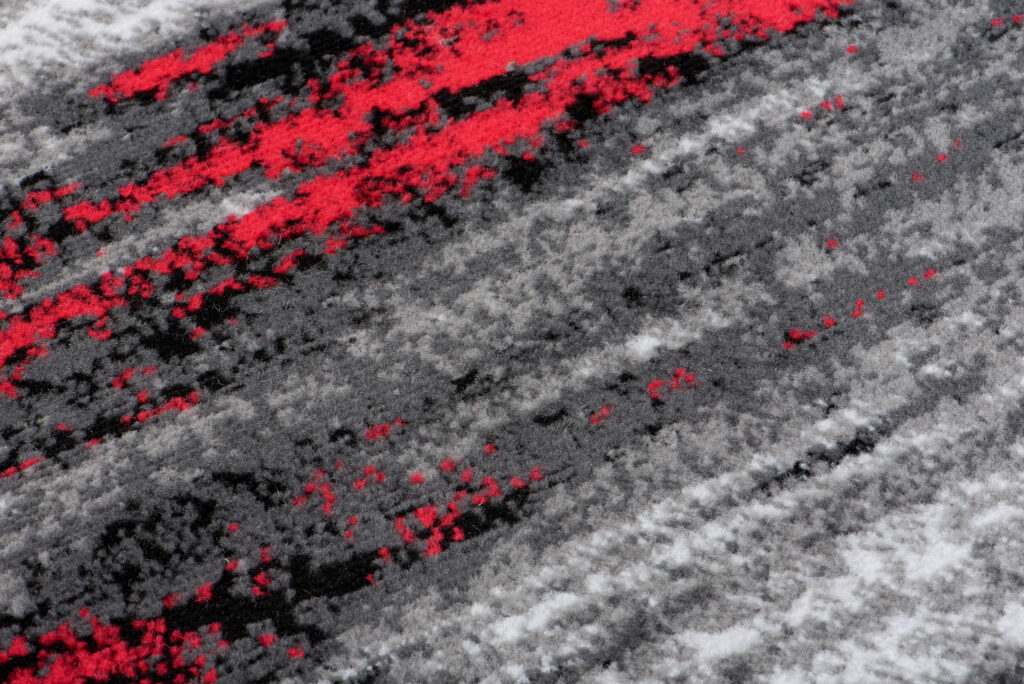 Alfombra de Pasillo Maya Gris Negro Rojo Abstracto