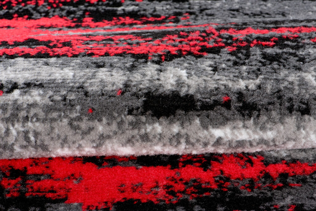Alfombra de Pasillo Maya Gris Negro Rojo Abstracto