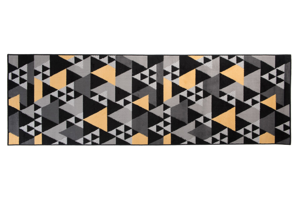 Alfombra de Pasillo Maya Gris Amarillo Geométrico Triángulos