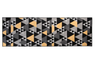 Alfombra de Pasillo Maya Gris Amarillo Geométrico Triángulos