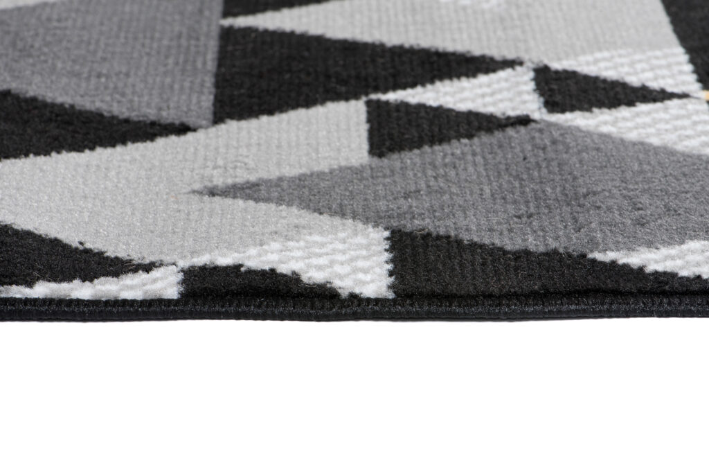 Alfombra de Pasillo Maya Gris Amarillo Geométrico Triángulos