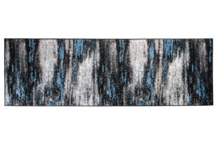 Alfombra de Pasillo Maya Gris Negro Azul Abstracto