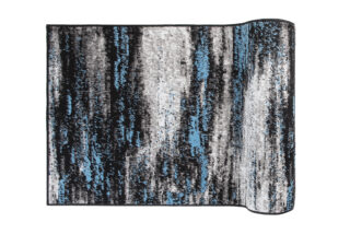 Alfombra de Pasillo Maya Gris Negro Azul Abstracto