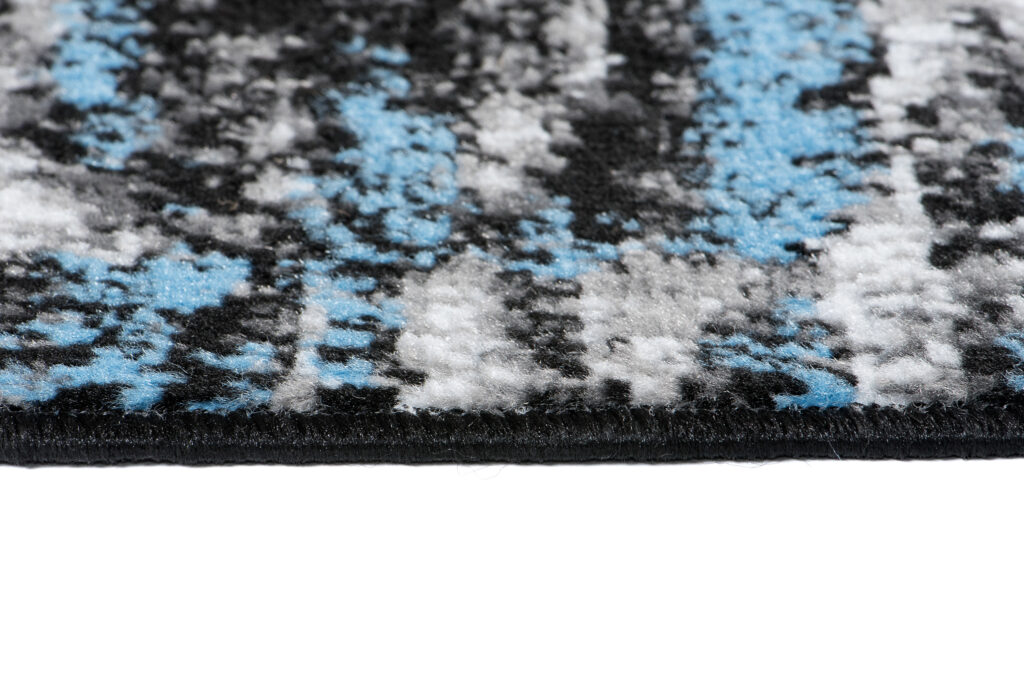 Alfombra de Pasillo Maya Gris Negro Azul Abstracto