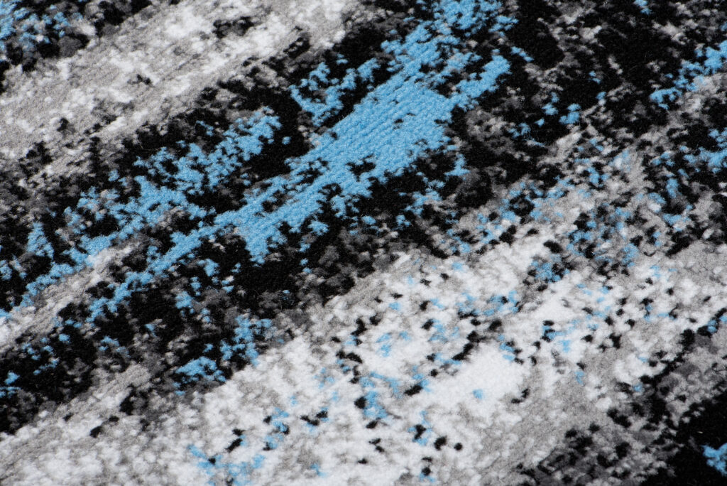 Alfombra de Pasillo Maya Gris Negro Azul Abstracto