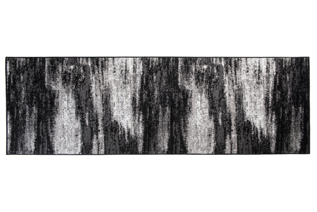 Alfombra de Pasillo Maya Gris Negro Abstracto