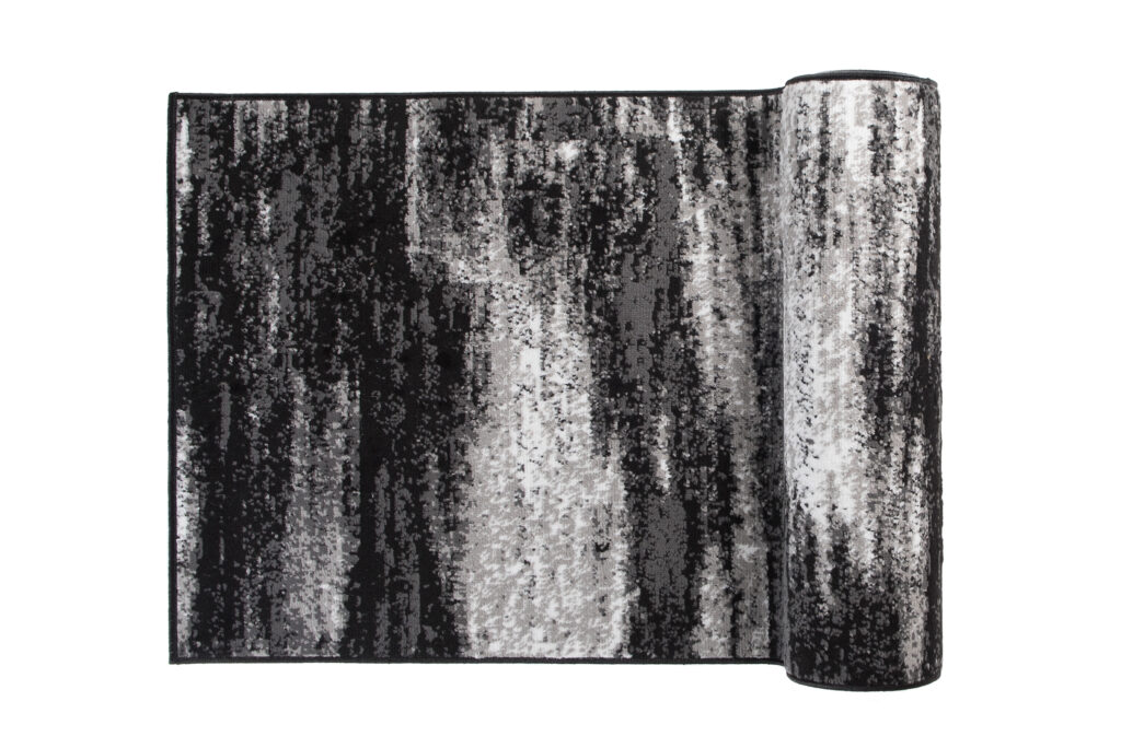 Alfombra de Pasillo Maya Gris Negro Abstracto