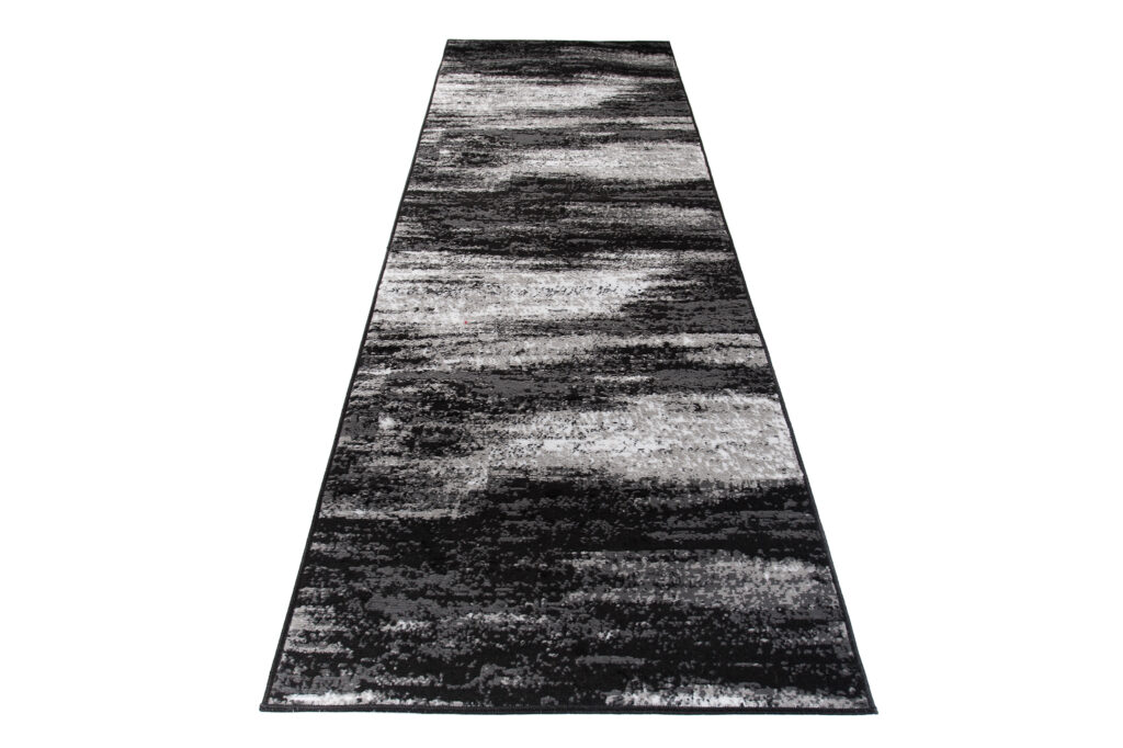 Alfombra de Pasillo Maya Gris Negro Abstracto