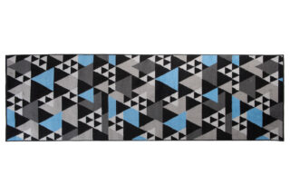 Alfombra de Pasillo Maya Gris Azul Geométrico Triángulos