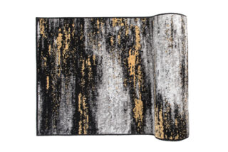Alfombra de Pasillo Maya Gris Negro Amarillo Abstracto